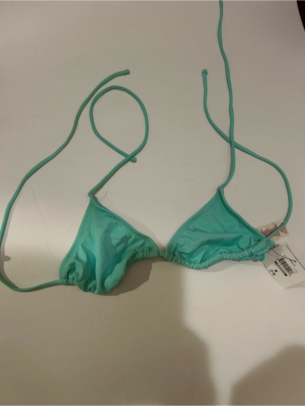 Aqua Triangle String Bikini Top size m